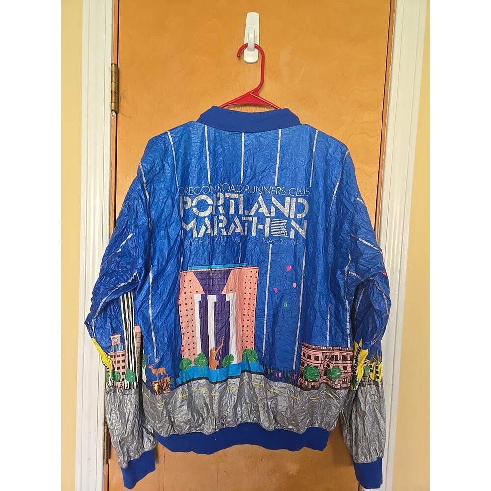 Vintage Portland Marathon Tyvek Windbreaker Jacket L Pockets
